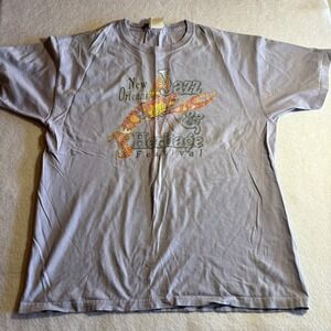 VTG New Orleans Jazz & Heritage Festival T-Shirt Jerzees Activewear Mens L 2002